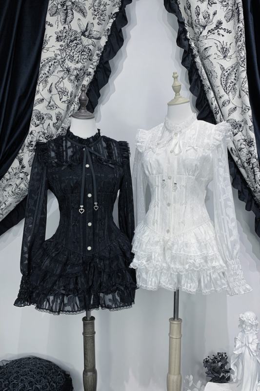Virtual Paradise Lacework Ruffled Trims Jirai Kei Dress and Bloomer