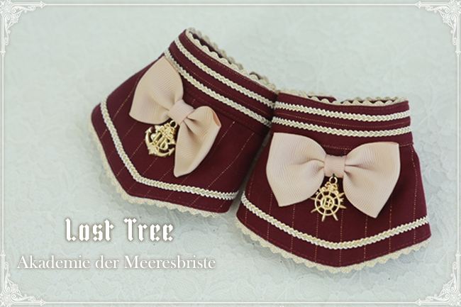 Lost Tree ~Akademie der Meeresbrise~ College Sailor Style Lolita Tie Beret and Wristcuffs