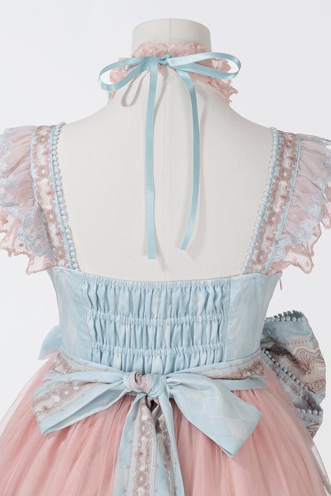 The Amusement Park in the Sky Pink Print Lolita Jumper