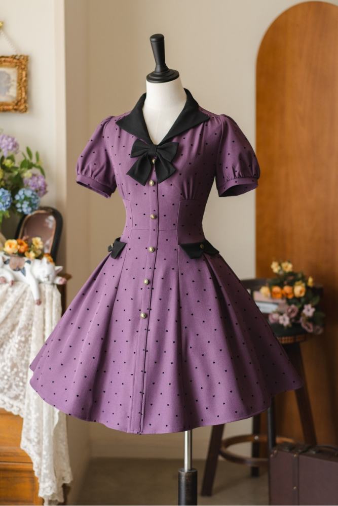 Forest Wardrobe Forest Poluti Heart Shaped Polka Dots Dress