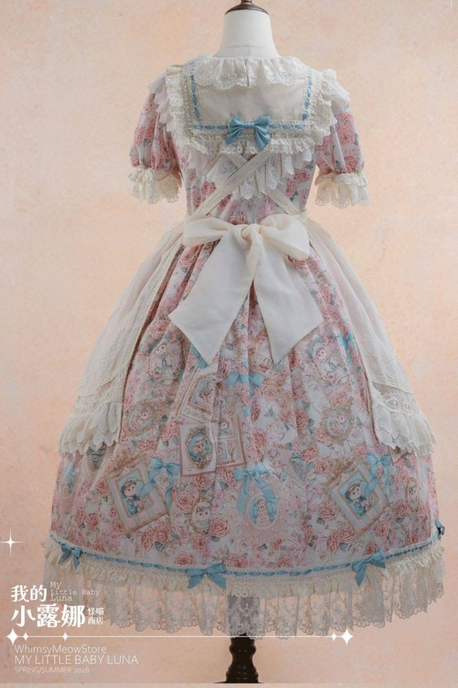 Whimsy Meow Store ~My Little Baby Luna~ Prints Lolita OP and Apron