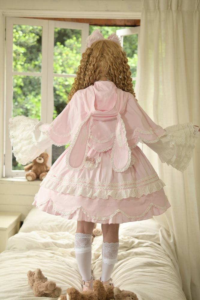 Miss Point Ancient Petal Rabbit Black Cape Lolita Blouse Custom-Tailor