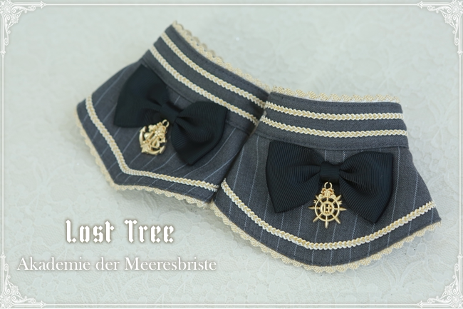 Lost Tree ~Akademie der Meeresbrise~ College Sailor Style Lolita Tie Beret and Wristcuffs