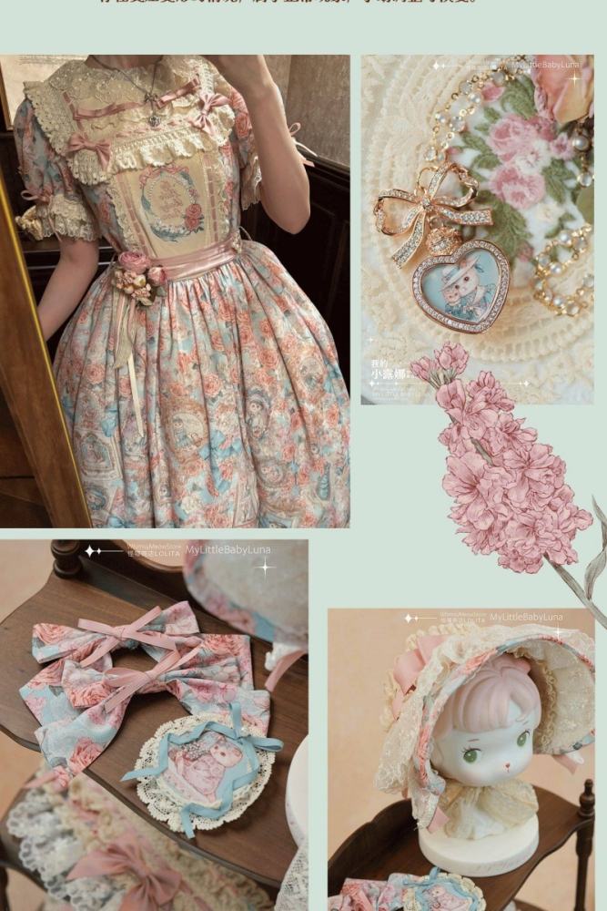 Whimsy Meow Store ~My Little Baby Luna~ Lolita Hairband Brooch and Extended Sleeves
