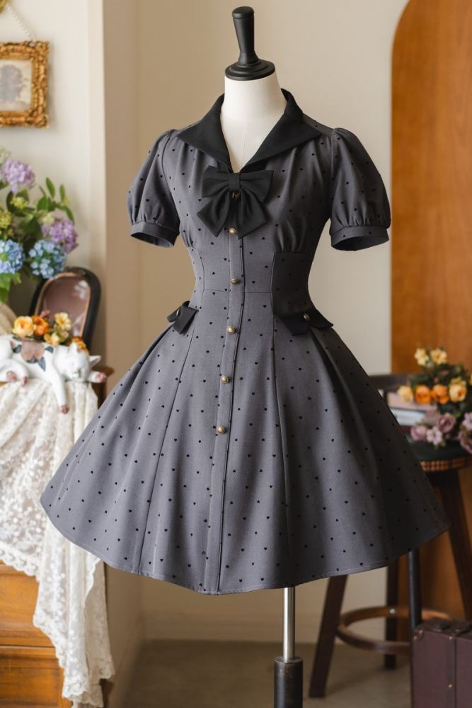 Forest Wardrobe Forest Poluti Heart Shaped Polka Dots Dress