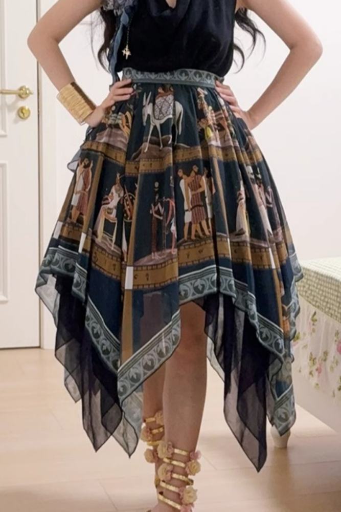 Miss Point Shamgrass Story Egyptian Style Blue Skirt Lolita Dress Custom-Tailor