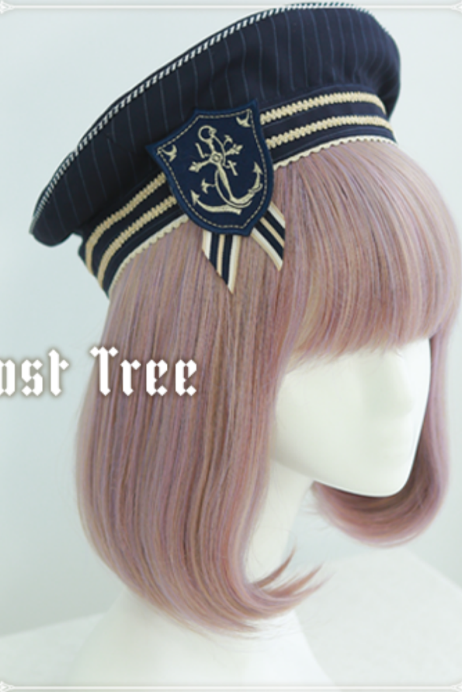 Lost Tree ~Akademie der Meeresbrise~ College Sailor Style Lolita Tie Beret and Wristcuffs