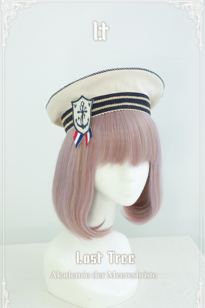 Lost Tree ~Akademie der Meeresbrise~ College Sailor Style Lolita Tie Beret and Wristcuffs