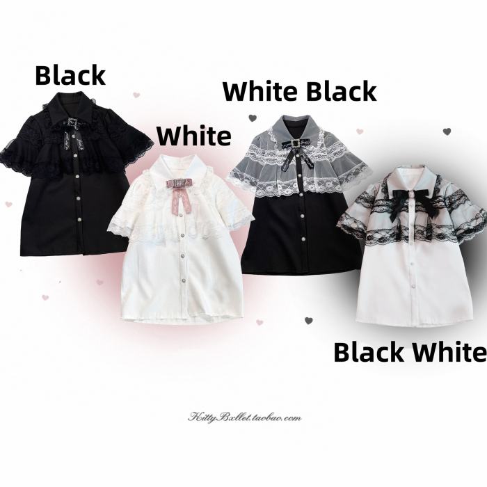 Kitty Bxllet ~Mist Gauze~ Jirai Kei Lacework Cape Blouse