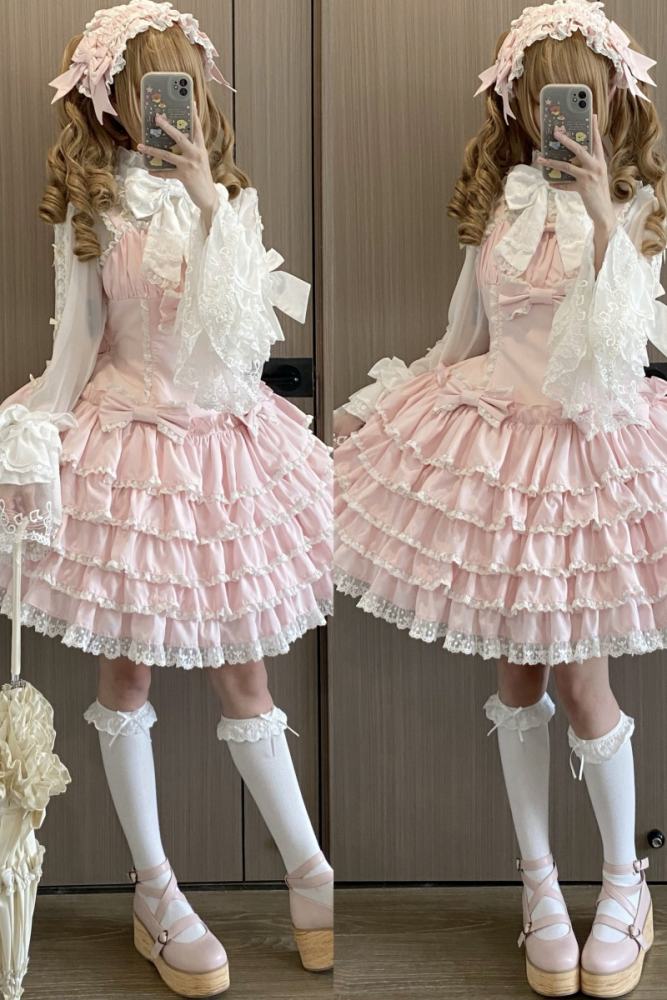 Half Sugar Ism Sweet Pink Lolita Jumper Dress