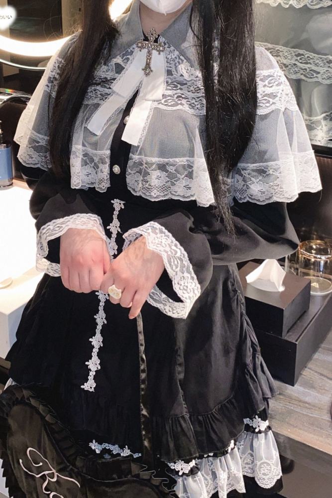 Kitty Bxllet ~Mist Gauze~ Jirai Kei Lacework Cape Blouse
