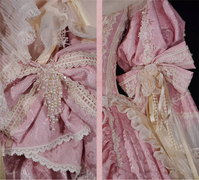 Catherine Heavy Ruffles Pink Hime Lolita Dress and Underskirt