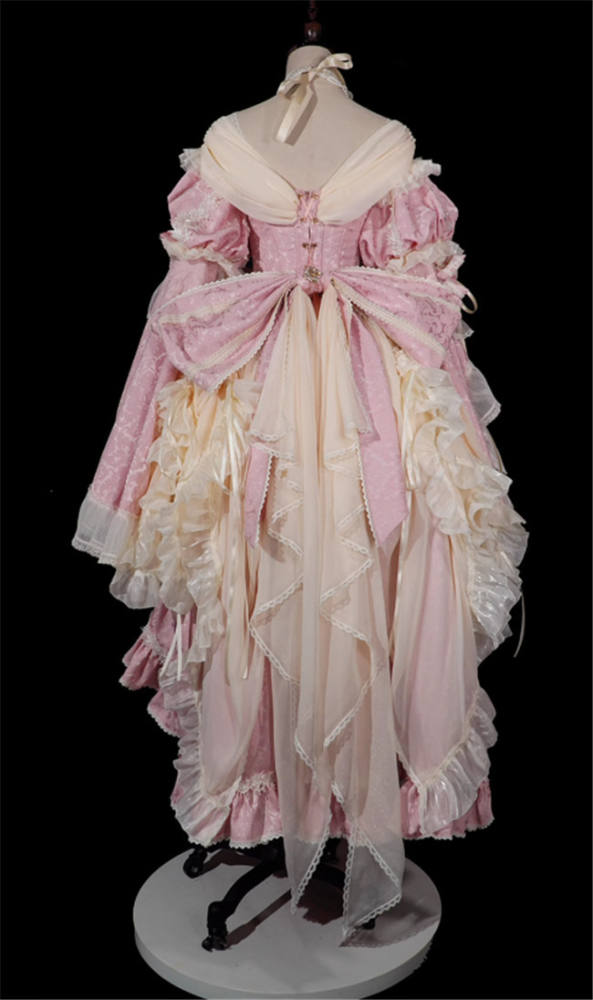 Catherine Heavy Ruffles Pink Hime Lolita Dress and Underskirt