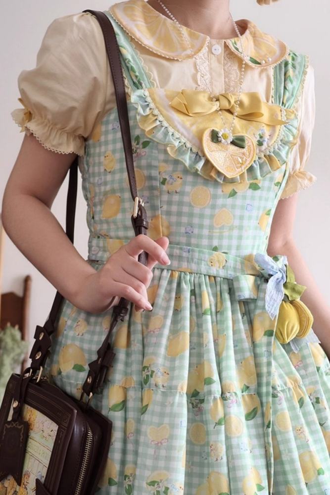 Lemon Chicks Spring Summer Lolita Vest Blouse Underskirt