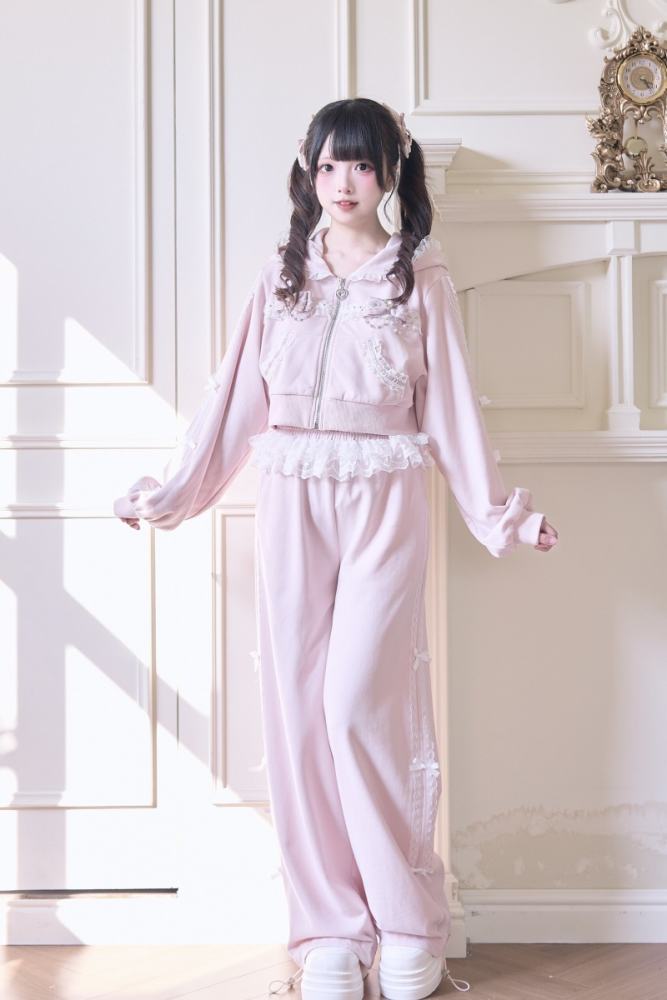 NoGenki Japanese Jirai Kei Coat Long Trousers and Skirt 3 Colors