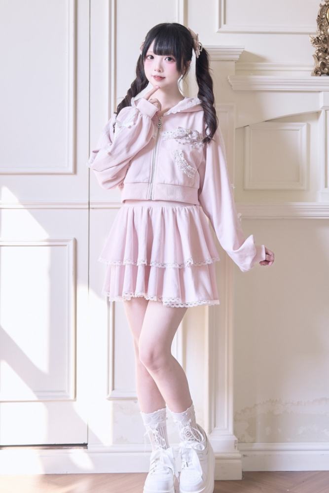 NoGenki Japanese Jirai Kei Coat Long Trousers and Skirt 3 Colors