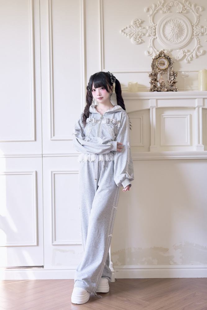 NoGenki Japanese Jirai Kei Coat Long Trousers and Skirt 3 Colors