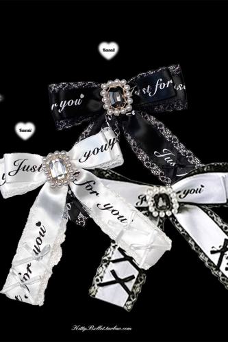Kitty Bxllet Lace Bowknot Jirai Kei Shiro Kuro Brooch