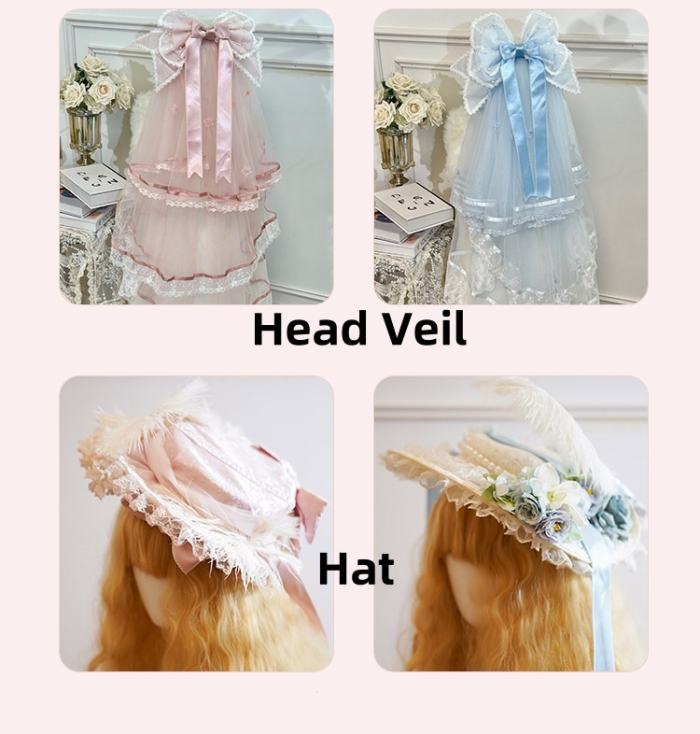 Meng Fu Zi ~Dream Rococo~ Hime Lolita OP Tailing and Hat