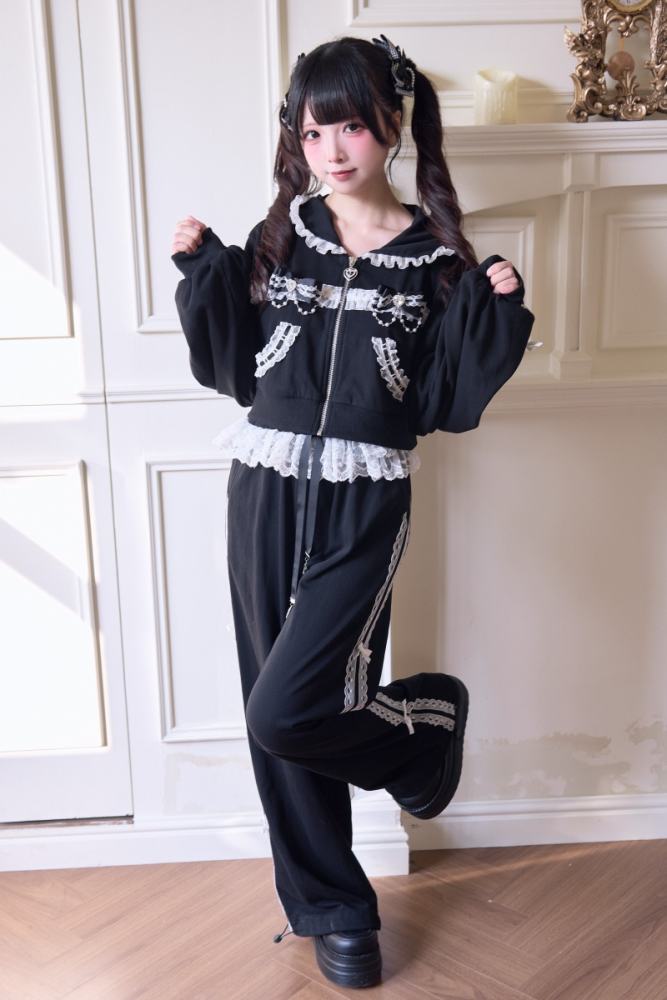 NoGenki Japanese Jirai Kei Coat Long Trousers and Skirt 3 Colors
