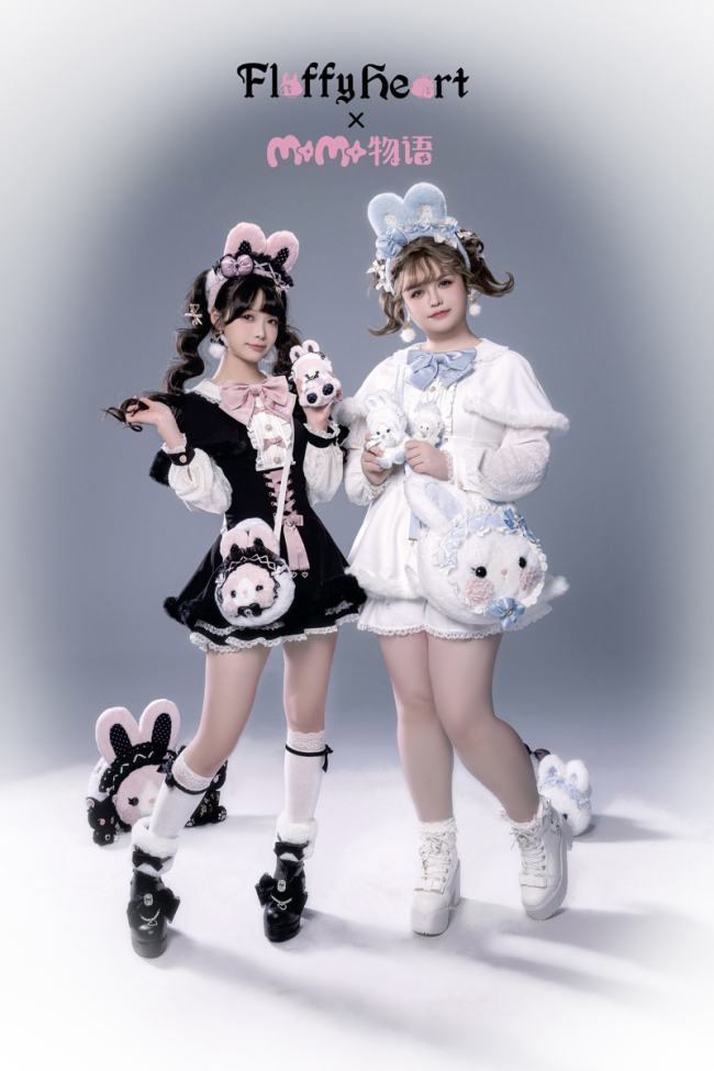 Fluffy Heart X Momo Kawai Jirai Kei Dress Shorts Cape and Brooch