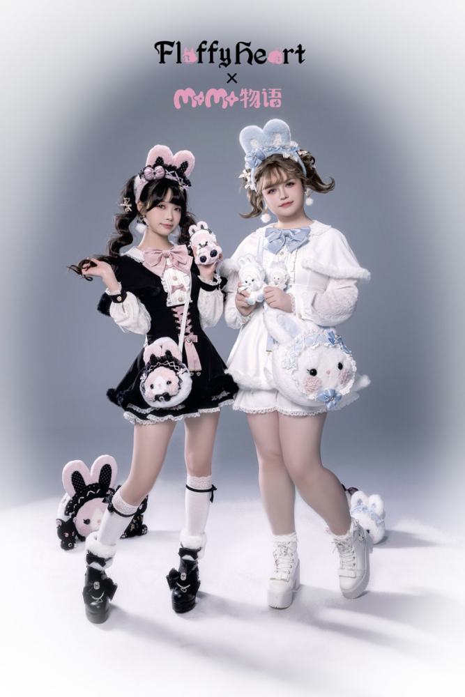 Fluffy Heart X Momo Kawai Jirai Kei Dress Shorts Cape and Brooch