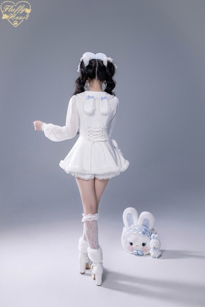 Fluffy Heart X Momo Kawai Jirai Kei Dress Shorts Cape and Brooch