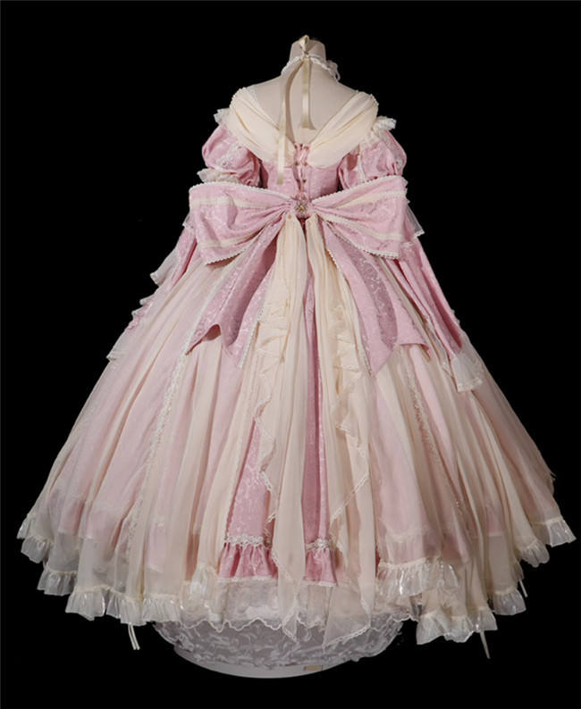 Catherine Heavy Ruffles Pink Hime Lolita Dress and Underskirt