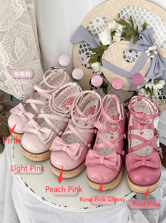 MODO Wood Grain High Platform Lolita Heels Shoes