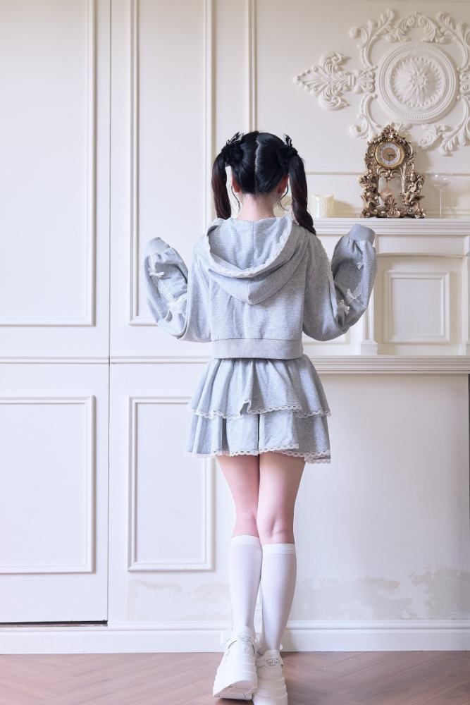 NoGenki Japanese Jirai Kei Coat Long Trousers and Skirt 3 Colors