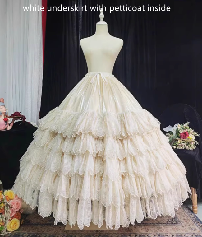 Catherine Heavy Ruffles Pink Hime Lolita Dress and Underskirt