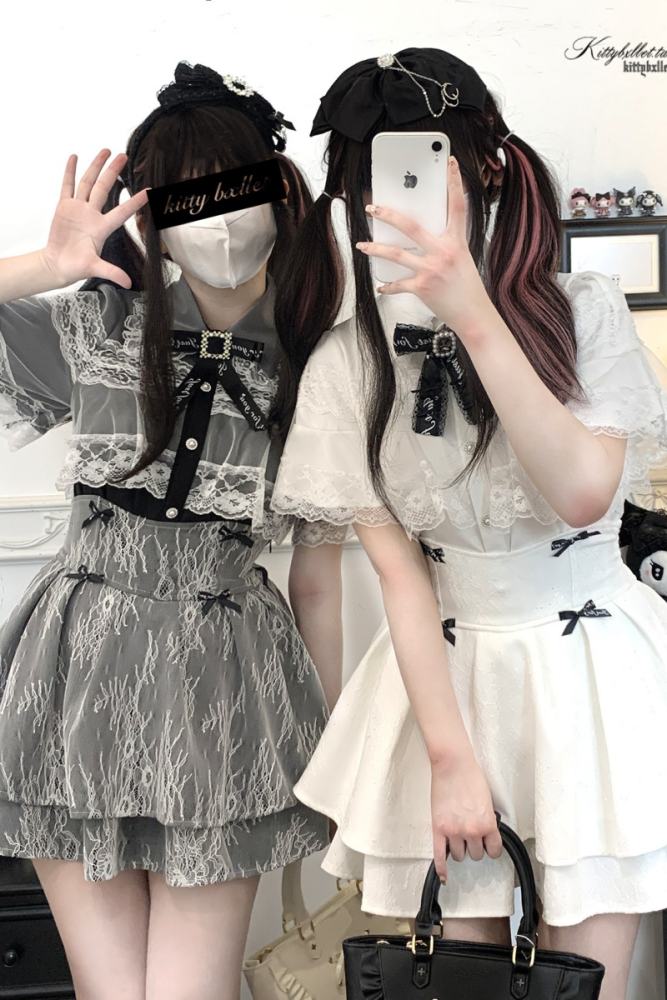 Kitty Bxllet ~Mist Gauze~ Jirai Kei Lacework Cape Blouse