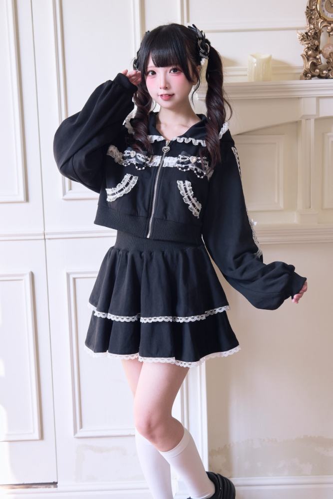 NoGenki Japanese Jirai Kei Coat Long Trousers and Skirt 3 Colors