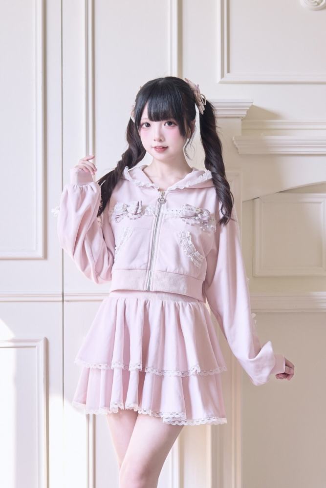 NoGenki Japanese Jirai Kei Coat Long Trousers and Skirt 3 Colors