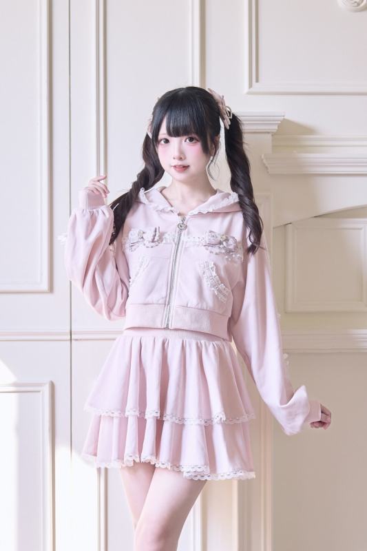 NoGenki Japanese Jirai Kei Coat Long Trousers and Skirt 3 Colors