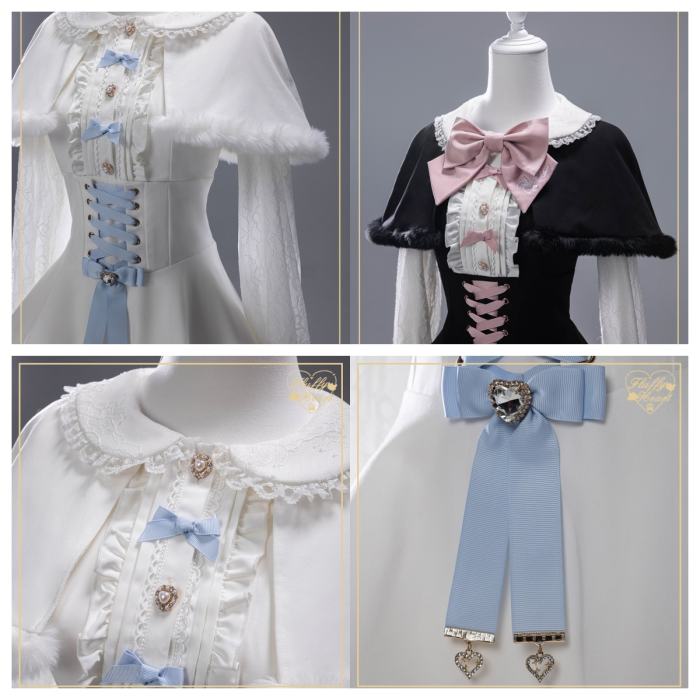 Fluffy Heart X Momo Kawai Jirai Kei Dress Shorts Cape and Brooch