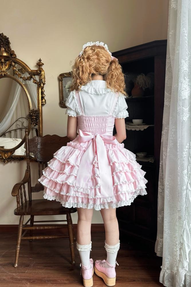 Half Sugar Ism Sweet Pink Lolita Jumper Dress