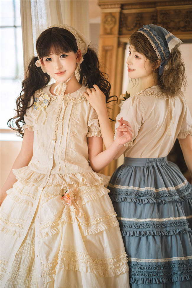 Miss Point Kitty and Rose Unicolor Lolita Skirt