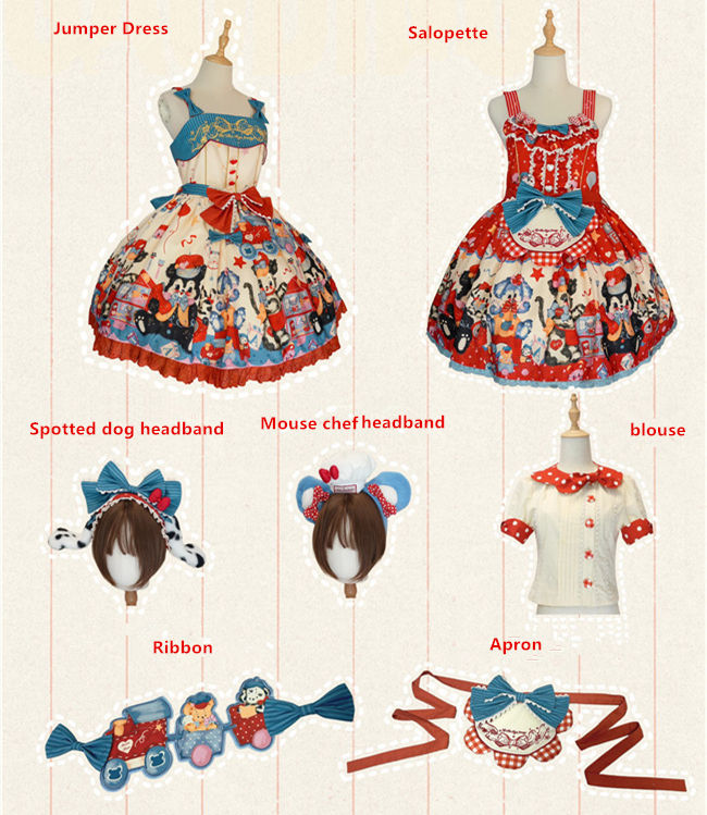 Puppy Dollhouse Sweet Lolita Dress Full Set