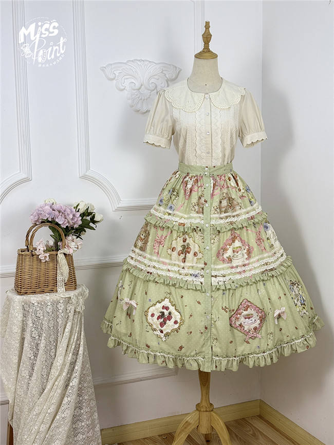 Miss Point Kitty and Rose Green Lolita Dress and Skirt