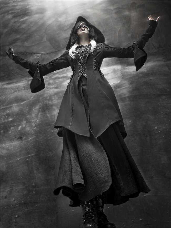 Milu Original Black Hooded Coat and One Piece