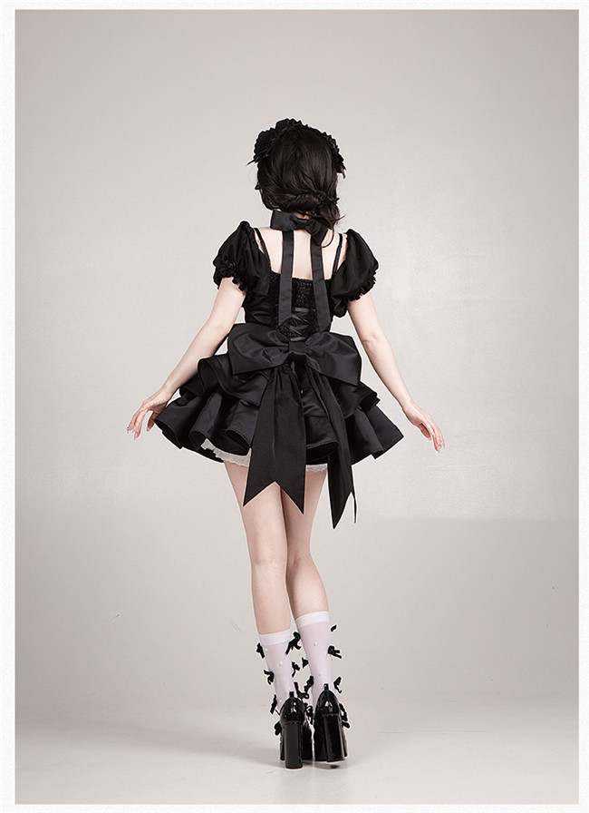 Withpuji Cowl Neck Boned Lolita Dress, Train and Accessories