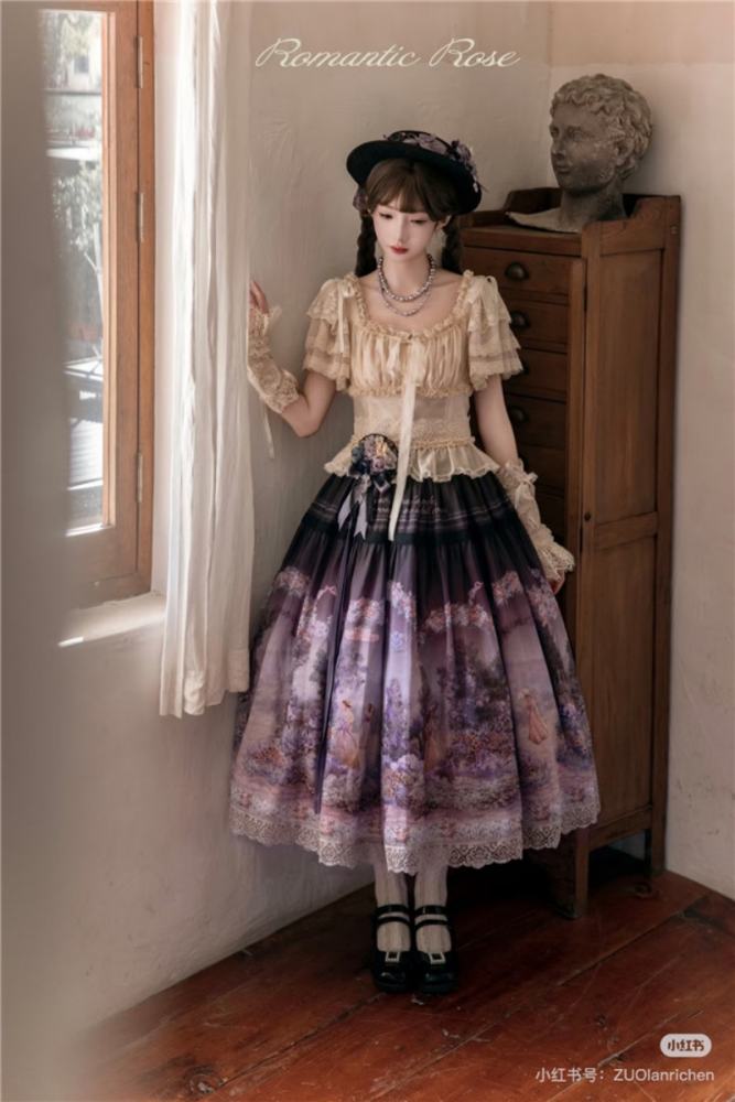 Romantic Rose Elegant Lolita Skirt, Top and Blouse