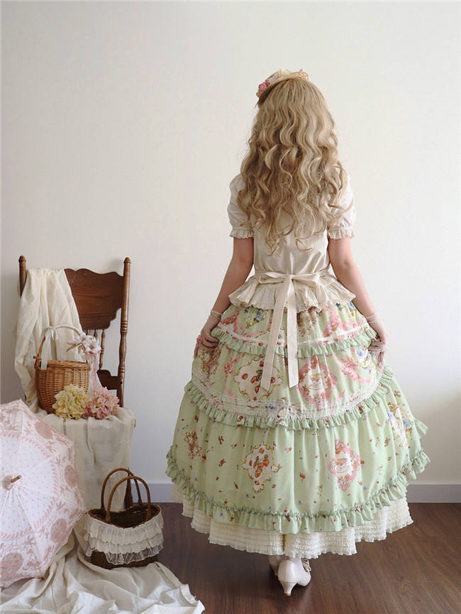 Miss Point Kitty and Rose Green Lolita Dress and Skirt
