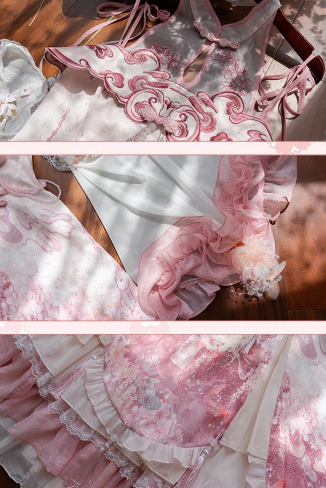 Ying Luo Fu Cherry blossoms Sweet JSK Lolita Dress and Accessories