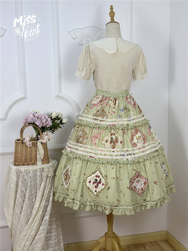 Miss Point Kitty and Rose Green Lolita Dress and Skirt