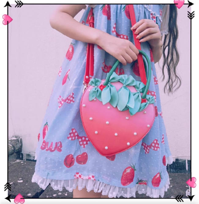 Pearls Bowknot Strawberry Lolita Bag