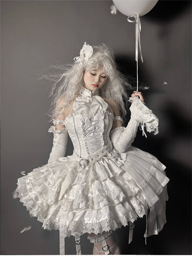 Rabbit and Cat Theme Halter Neck Top, Tiered Skirt and Trousers