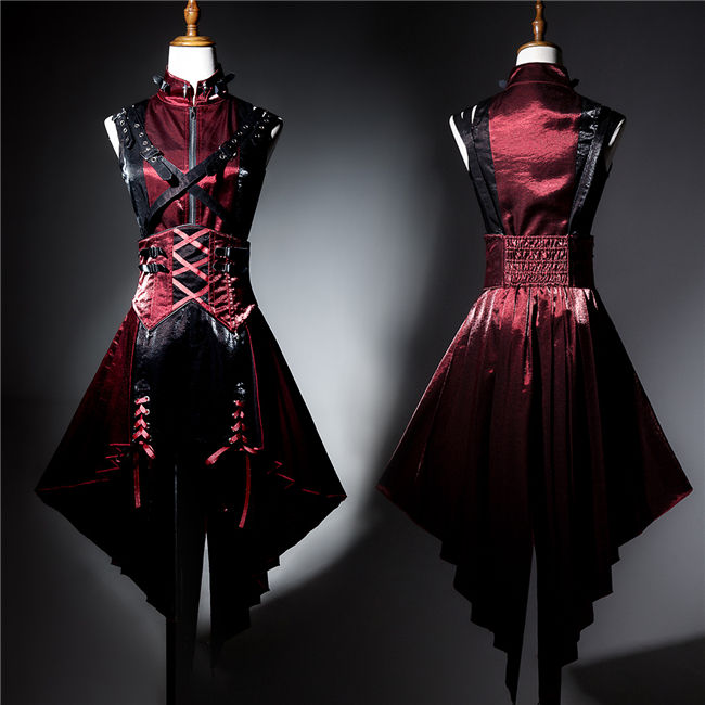 Chief Assassin Black and Red Punk Lolita Dress Set