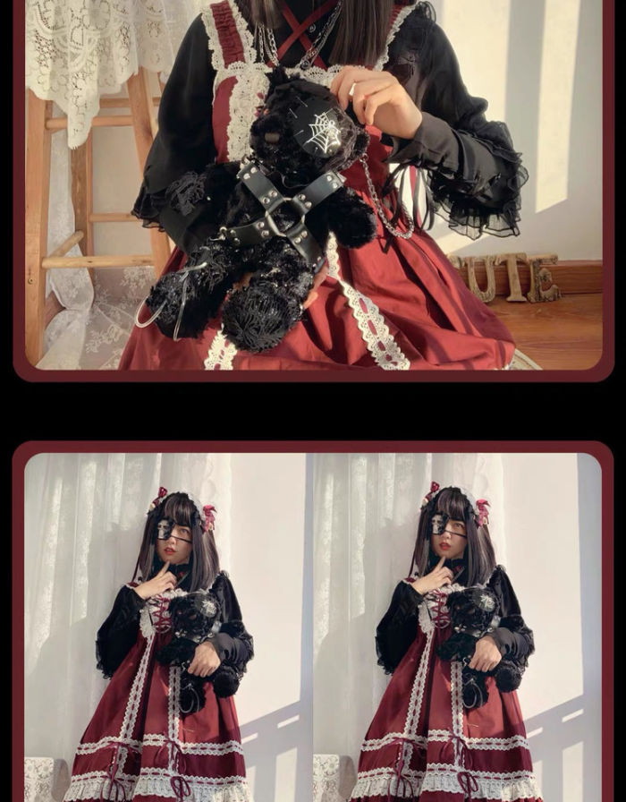 Dark Series Lolita Crossbody Double or Single Shoulder Bear Bag